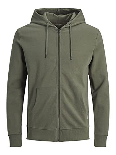 JACK & JONES Herren Jjebasic Zip Hood Noos Cardigan Sweater, Dusty Olive, 3XL EU von JACK & JONES