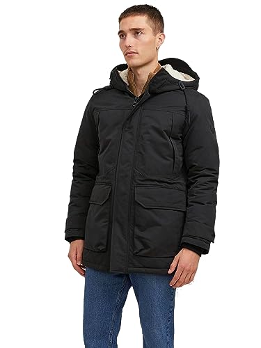 JACK & JONES Herren JJECLIP SN Parka, Black, L von JACK & JONES