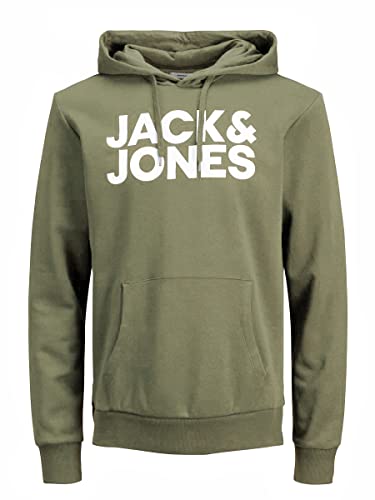 JACK & JONES Herren JJECORP Logo Sweat Hood, Dusty Olive/Large Print/W WHI, XS JACK & JONES Herren JJECORP Logo Sweat Hood, Dusty Olive/Large Print/W WHI, XS von JACK & JONES