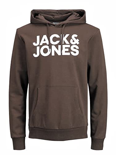 JACK & JONES Herren JJECORP Logo Sweat Hood, Mulch/Large Print/W White, L von JACK & JONES