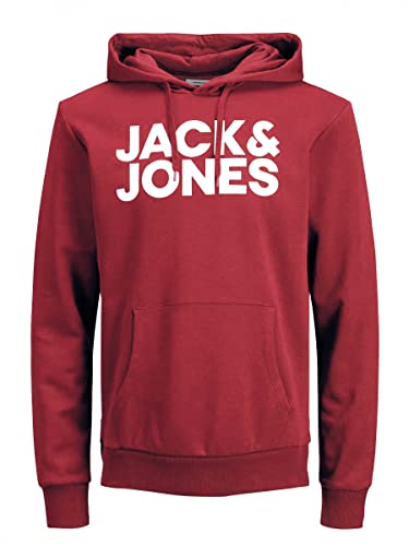 JACK & JONES Herren JJECORP Logo Sweat Hood, Rio Red/Large Print/W White, XXXL von JACK & JONES