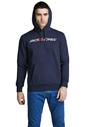 JACK & JONES Herren Kapuzenpullover (Navy Blazer (Corp 054 Navy-White, L)) von JACK & JONES