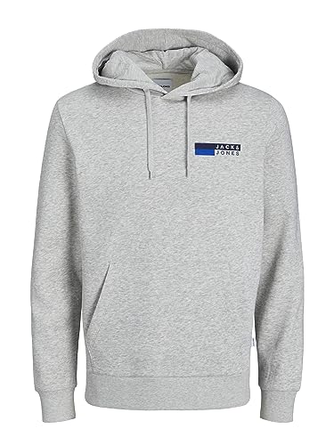 JACK&JONES Herren JJECORP Logo Sweat Hood Play NOOS Kapuzenpullover, White Melange/Print:P4 Small Print, L von JACK & JONES