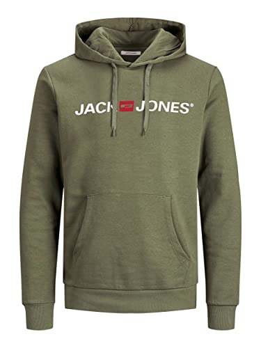 JACK & JONES Male JJECORP Old Logo Sweat Hood, Dusty Olive/REG FIT, L von JACK & JONES