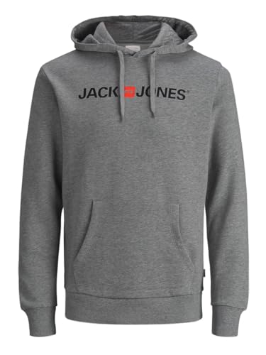 JACK & JONES Herren JJECORP Old Logo Sweat Hood NOOS 12137054, Medium Grey Melange/REG FIT -, XS von JACK & JONES