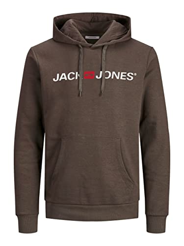 JACK & JONES Herren JJECORP Old Logo Sweat Hood NOOS 12137054, Mulch/REG FIT, L von JACK & JONES