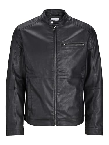 JACK & JONES Herren JJEDYLAN PU Biker Jacket NOOS 12261196,Schwarz,S JACK & JONES Herren JJEDYLAN PU Biker Jacket NOOS 12261196,Schwarz,S von JACK & JONES