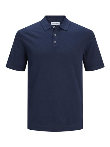 JACK&JONES Herren JJEEMIL Knit Polo S/S SN Jeanshose, Navy Blazer, S von JACK & JONES