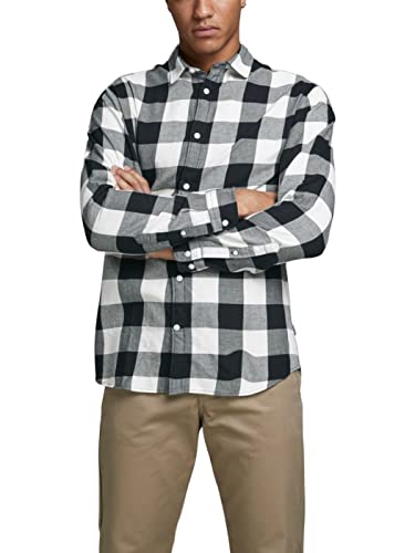 JACK&JONES Hemd Slim Fit Business Shirt Weiches Langarm Twill Oberteil aus Baumwolle JJEGINGHAM von JACK & JONES