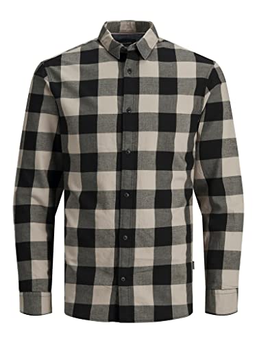 JACK & JONES Herren JJEGINGHAM Twill Shirt L/S NOOS 12181602, Crockery/Slim FIT, S von JACK & JONES