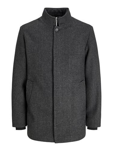 JACK & JONES Herren JJEHARRISON Wool Jacket SN 12258674,Dark Grey Melange/Pattern:Herringbone,L von JACK & JONES