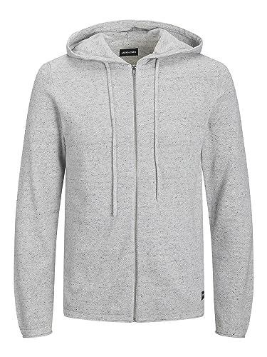 JACK & JONES Herren JJEHILL Knit Cardigan NOOS 12190154, Light Grey Melange, XXL von JACK & JONES