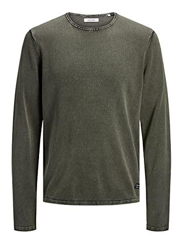 JACK & JONES Herren Jjeleo Knit Crew Neck Noos Pullover, Dusty Olive, L EU von JACK & JONES