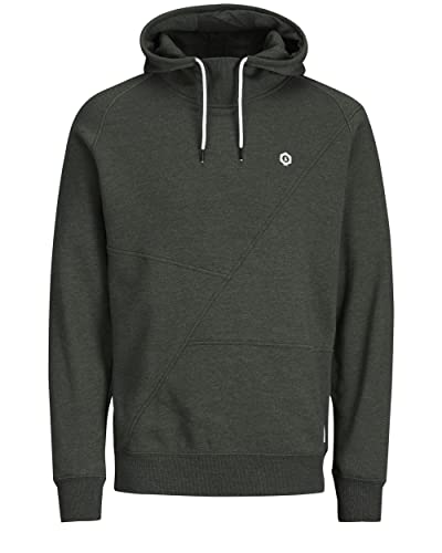 JACK & JONES Herren JJEPINN Sweat Hood NOOS 12116490, Rosin/Melange - Whisper White, M von JACK & JONES