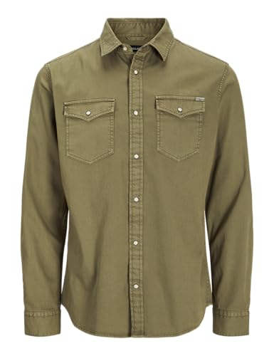 JACK & JONES Herren JJESHERIDAN Shirt L/S NOOS 12138115, Forest Night/Slim, XS von JACK & JONES