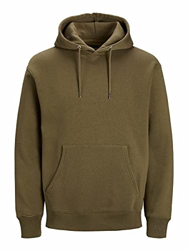 Herren Jack & Jones Basic Hoodie Soft Sweat Hood Jumper Kapuzen Pullover, Farben:Khaki, Größe Pullover:L von JACK & JONES