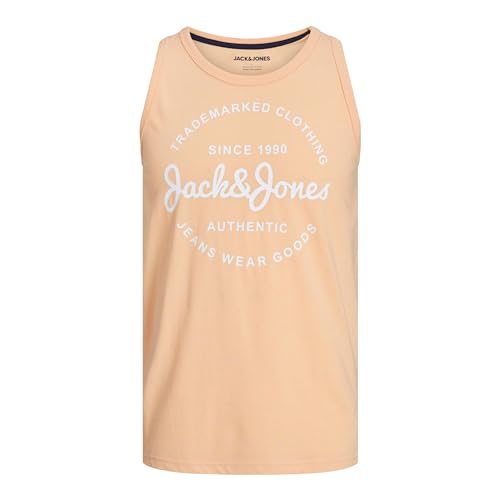 JACK&JONES Herren JJFOREST Tanktop SL Tank Top, Apricot Ice/Detail:Melange, Small von JACK & JONES