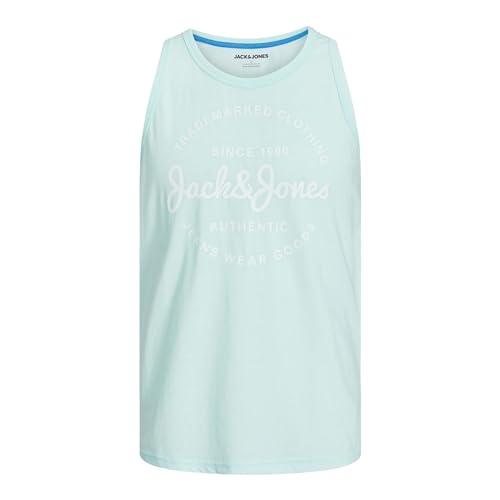 JACK&JONES Herren JJFOREST Tanktop SL Tank Top, Soothing Sea/Detail:Melange, S von JACK & JONES