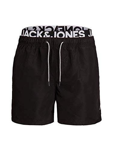 Jack & Jones Herren JJIARUBA JJSWIMSHORTS AKM DB WB SOLID Badehose, Black, L von JACK & JONES