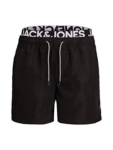 Jack & Jones Herren JJIARUBA JJSWIMSHORTS AKM DB WB SOLID Badehose, Black, M von JACK & JONES