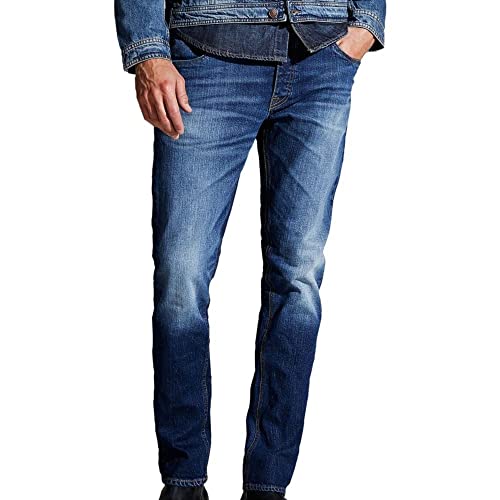 JACK & JONES Herren Slim Jeanshose JJITIM JJORIGINAL am 012 Lid Noos, Gr. W34/L34 (Herstellergröße: 34), Blau (Blue Denim Blue Denim) von JACK & JONES
