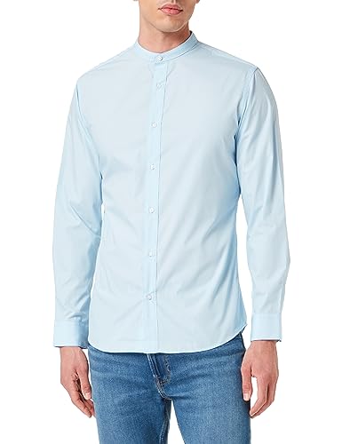 JACK&JONES Damen JJJOE Shirt LS Plain Mao Hemd, Cashmere Blue, L von JACK & JONES