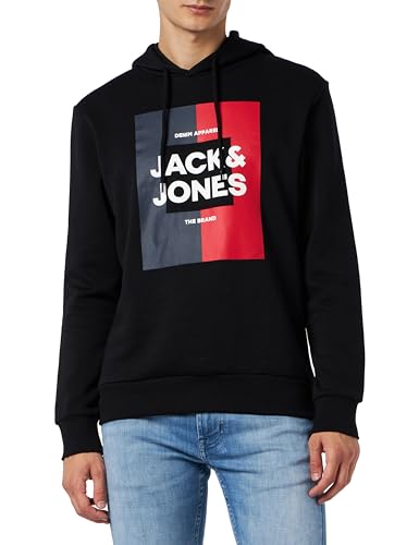 JACK&JONES Herren JJOSCAR Sweat Hood 2PK MP Kapuzenpullover, Black/Pack:Black+Navy, M von JACK & JONES