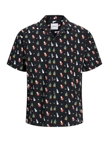 JACK&JONES Herren JJXMAS AOP Shirt SS Freizeithemd, Black, XS JACK&JONES Herren JJXMAS AOP Shirt SS Freizeithemd, Black, XS von JACK & JONES