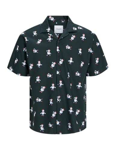 JACK&JONES Herren JJXMAS AOP Shirt SS Freizeithemd, Scarab, XL von JACK & JONES