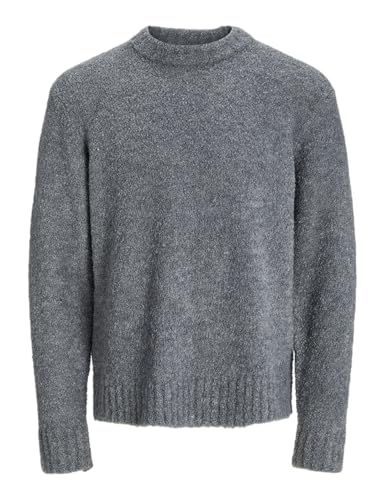 JACK&JONES Herren JORAXEL Knit Crew Neck Strickpullover, Light Grey Melange, Large von JACK & JONES