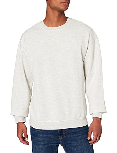 Herren Jack & Jones Basic Sweater | Langarm Shirt Rundhals Pullover | Warmer Jumper ohne Kapuze JORBRINK, Farben:Hellgrau, Größe Pullover:L von JACK & JONES