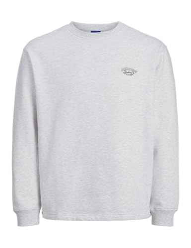 JACK&JONES Herren JORBRONX Arch SMALL Sweat Crew Neck Sweatshirt, Bright White/Detail:Melange, M von JACK & JONES