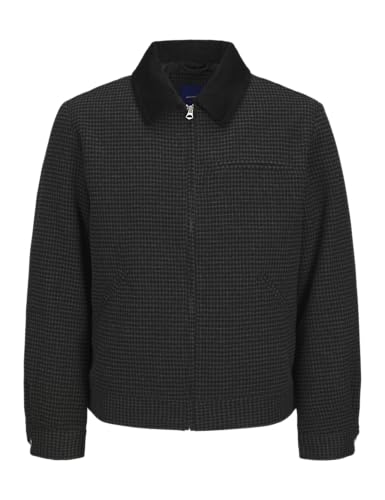 JACK&JONES Herren JOREATON Wool Worker Jacket Kurzjacke, Black/Detail:Checks, S von JACK & JONES