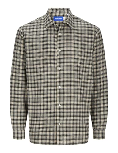 JACK&JONES Herren JORJOSHUA Flannel Check Shirt LS Freizeithemd, Vetiver, L von JACK & JONES