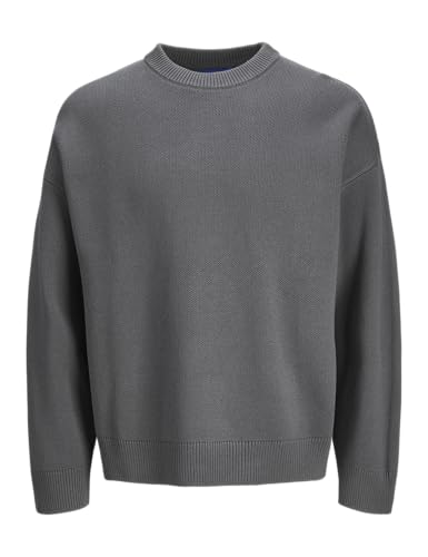 JACK&JONES Herren JORKOBE Knit Crew Neck Strickpullover, Iron Gate, Small von JACK & JONES