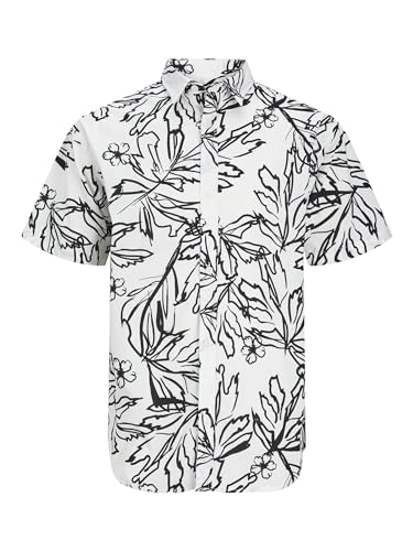 JACK&JONES Herren JORLAFAYETTE AOP Shirt SS Kurzarmhemd, Cloud Dancer, XXL von JACK & JONES