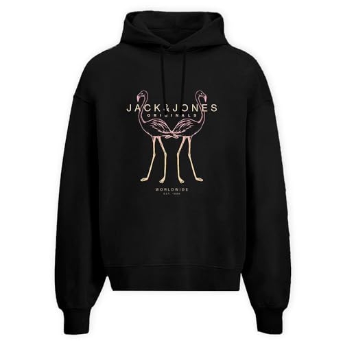 JACK & JONES Herren JORLAFAYETTE Sweat Hood FST Sweatshirt, Schwarz,M von JACK & JONES