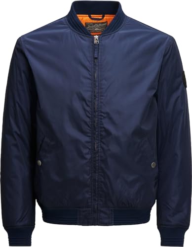 JACK & JONES Herren Blouson Jacke JORLUCKY Bomber Jacket PRE Spring 12113853, Gr. Small, Blau (Navy Blazer Fit:REG) von JACK & JONES