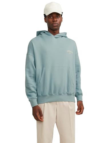 JACK & JONES Herren Hoodie Kapuzenpullover JORSANTORINI Graphic- Relaxed Fit, Größe:L, Farbe:Gray Mist 12253126 von JACK & JONES