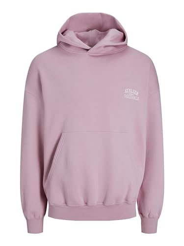 JACK&JONES Herren JORSANTORINI Graphic Sweat Hood SN Hoodie, Pink Nectar, S von JACK & JONES