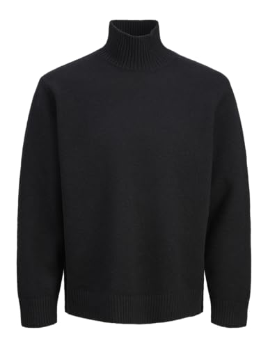 JACK&JONES Herren JORSOFT Knit HIGH Neck Strickpullover, Black, XX-Large von JACK & JONES