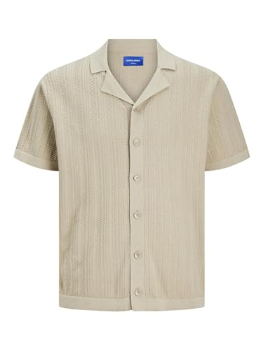 JACK & JONES Herren JORVALENCIA Structure Knit SS Polo SN Poloshirt, Fields of Rye,S von JACK & JONES