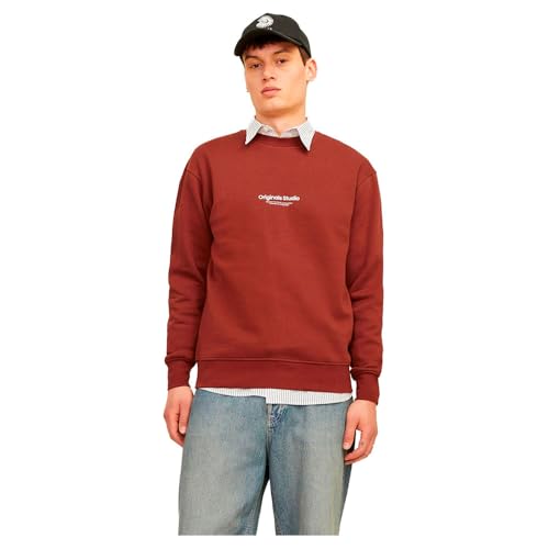 JACK & JONES Herren Jorvesterbro Sweat Crew Neck Noos 12241694,Brandy Brown,XL von JACK & JONES