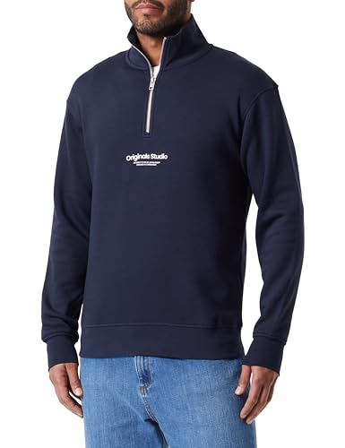 JACK&JONES Herren JORVESTERBRO Sweat Quarter Zip HN SN Zipper, Sky Captain, M von JACK & JONES