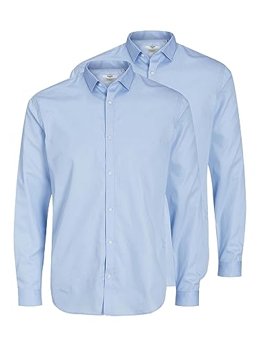 JACK & JONES Herren JPRBLACARDIFF Shirt L/S 2-Pack, Cashmere Blue/B - 2XCASHMERE B, M JACK & JONES Herren JPRBLACARDIFF Shirt L/S 2-Pack, Cashmere Blue/B - 2XCASHMERE B, M von JACK & JONES
