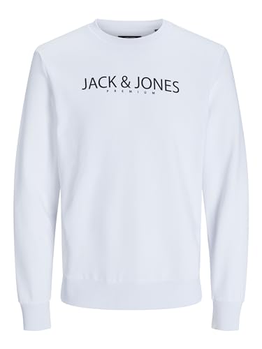 JACK&JONES Herren JPRBLAJAKE Sweat Crew Neck FST Sweatshirt, Bright White, Small von JACK & JONES