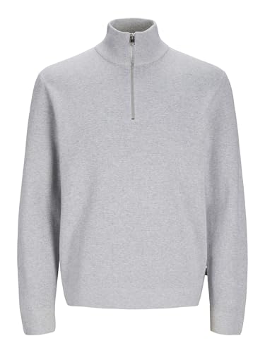 JACK & JONES Herren JPRBLAMILANO Stitch Knit Half Zip SN Strickpullover, Light Grey Melange,M von JACK & JONES