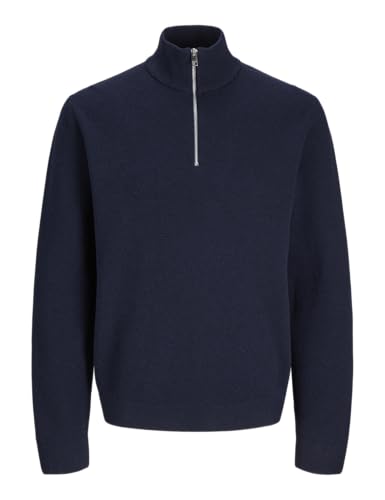 JACK & JONES Herren JPRBLAMILANO Stitch Knit Half Zip SN Strickpullover, Naval Academy/Detail:Melange,S von JACK & JONES
