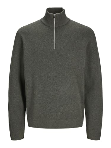 JACK&JONES Herren JPRBLAMILANO Stitch Knit Half Zip SN Strickpullover, Peat/Detail:Melange, Large von JACK & JONES