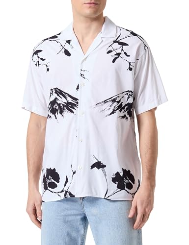 JACK & JONES Herren Jprblapalma Resort Shirt S/S Sn Freizeithemd 12252948,Bright White,L von JACK & JONES